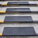 Spurtar 35" x 9.85" Rubber Stair Treads, 5Pack Outdoor Stair Treads Non-Slip with Nosing for Wooden Concrete Marble Tile Metal Steps Black
