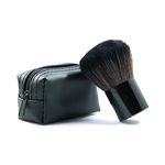 Portable Mini Shaving Brush with PU Pouch - Easy Carry Mini Brush for Frequent Travelers - Durable Synthetic Fibers, Anti-rust Aluminum Handle, Handy Mini Pouch, Fast and Rich Lathering