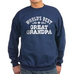 CafePress World's Best Great Grandpa Sweatshirt (Dark) Classic Crew Neck Sweatshirt Navy