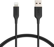 Amazon Basics ABS USB-A to Lightning Cable Cord, MFi Certified Charger for Apple iPhone, iPad, Black, 3-Ft, 2-Pack