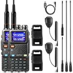 BAOFENG UV-5RM Plus 10W Dual Band Two-Way Radio, FM Air Radio Receiver, Long Range, Black, 2 Pack