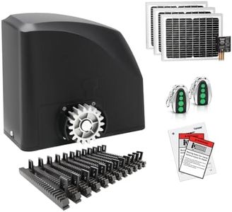 TOPENS DKR500ST Solar Sliding Gate Opener Rack Drive Automatic Gate Motor for Heavy Driveway Slide Gates Up to 1300 Pounds, Electric Gate Operator Battery Powered with Solar Panel Remote Control Kit