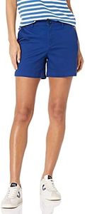 Amazon Essentials Women's 5" Inseam Chino Short (Available in Straight and Curvy Fits), Blue, 4