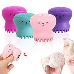 Facial Cleanser, Small Octopus Facial Cleansing Brush, Silicone Facial Sponge Cleanser, Face Skin Cleaning Tool (Set of 4)