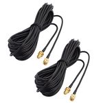 Generic 2Pcs RG174 RP-SMA Male to Female Antenna Extension Cable Connector 20 ft