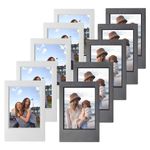 CAIYOULE Mini Picture Frames for Fujifilm Instax Mini 12/11/9/8/7+/EVO Instant Camera 3" Photos - Polaroid 2x3 Photo Frame Black & Gray Small Wallet Frames (10 Pack)