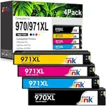 970XL 971XL Ink Cartridges High Yield 4 Pack Replacement for HP 970XL 971XL 970 971 Compatible with Officejet Pro X476dw X576dw X451dw X551dw X451dn X476dn Printer (Black, Cyan, Magenta, Yellow)
