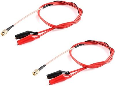 JESSINIE SMA Male to Double Alligator Clips Tester Cable-RG316 50cm RF Alligator Clips Electrical with Wires Crocodile Clip Thread 2PCS