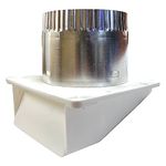 Lambro White 4-inch Plastic Under Eave Vent with Weather Damper and Tail Pipe (143WTP)
