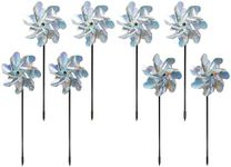 BIRD BLINDER Homarden Premium Repellent Pin Wheels - Sparkly Holographic Wheel Spinners, Scare Birds & Pests - Easy Assembly - Heat-Resistant - 8-Piece Set for Outdoor Garden Decor