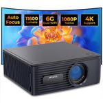 WZATCO Alpha X, Native 1080P Fully Automatic 4K HDR Projector for Home, Ultra Bright 750 ANSI, (Intelligent OA + Screen Fit), HDMI ARC, Android 9, BT 5.1, WiFi 6, 2GB 32GB