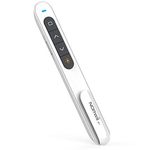 KNORVAY N27 Wireless Presenter, Hyperlink Volume Control Presenter RF 2.4GHz PowerPoint Clicker Presentation Remote Control Laser Pointer (White)