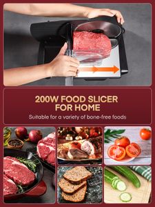 FOHERE Electric Meat Slicer 200W – Adjustable Stainless Steel Blade