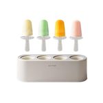 Popsicle Mold with 4 Pops, Silicone Ice Cream Molds Reusable Ice Pop Makers Easy Release Popsicle Tray for DIY Ice Cream Homemade Ice Pop