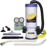 ProTeam Commercial Backpack Vacuum, Super CoachVac Vacuum Backpack with HEPA Media Filtration and Xover Multi-Surface 2-Piece Wand Tool Kit, 10 quart, Corded