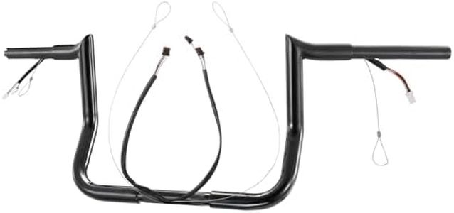 Pre-wired 10" Handlebars 1.25" Fat Ape Hangers for Harley 2014-2023 Street Glide/Electra Glide/Ultra Limited Prewired CAN-Bus Wire and Guiding Line Meathook Monkey Bar, Black