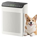 Air Purifiers for Home Large Room up to 2200sq.ft with Washable Filters, EVALIT Air Purifiers for Bedroom with Fragrance, PM 2.5 Display Air Quality Sensor for Smoke Dust Odors, Ivory, 1Pack