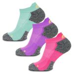 More Mile 3 Pack Womens Running Socks Challenger Cushioned Anklet