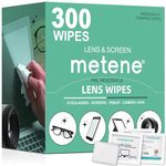 Metene Lens Cleaning Wipes, 300 Pre-Moistened and Individually Wrapped Eyeglass Wipes, Glasses Cleaner -Great for Eyeglasses, Camera Lens, Tablets, Phone, Computer Screen and Other Delicate Surfaces