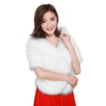 Vintage Fluffy Faux Fur Shawls Soft Long Wedding Bridal Bridesmaid Shoulder Cape Evning Prom Wraps Halloween Fancy Dress Capelet Shrug Dress Coat Tippet