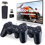 Wireless Retro Game Console, Retro Gaming Console with Built-in 9 Emulators, 20000+Games, 4K HDMI Output, Dual 2.4GHz Wireless Controller, Plug and Play Video Game Console