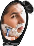 HONEYBULL Fogless Shower Mirror with Suction Mount & Swivel – Anti-Fog Acrylic Bathroom Mirror for Shaving – Built-in Razor Holder, Easy Install (Black, Regular)