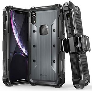 Vena vArmor Rugged Case Compatible with Apple iPhone XR (6.1"-inch), (Military Grade Drop Protection) Heavy Duty Holster Belt Clip Cover with Kickstand - Space Gray