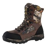 Men's Waterproof Leather and Camo Outdoor Hunting Boot, Camo, 10.5