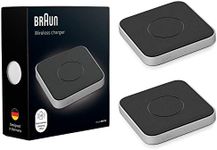 Braun Wireless Charging Pad, Qi Certified, Up to 15W Fast Charge, Wireless Charger, Compatible with iPhone 14/14 Pro/13/13 Pro/12/11, Samsung Galaxy and More, Model BWC02 (2-Pack)