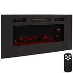 Sunnydaze Sophisticated Hearth 40-Inch Indoor Electric Fireplace - Wall-Mounted/Recessed - 3 Flame Colors - Black