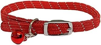 Cat / Kitten Reflective Softweave Collar with Safety Elastic & Bell with Safety Release (Red)