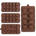 Cozihom Diverse Animal Silicone Chocolate Moulds, Food Grade Silicone Mould for Chocolate, Candy, Jelly, Ice Cube. 4 Pcs