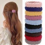 BIRDWARE Black Hair Ties for Women Girls, Seamless Thick Black Hair Band, Multi color Elastic Hair Ties No Damage Ponytail Holder (12Pc Tyre Ring)