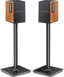 Perlegear Universal Speaker Stands for Surround Sound up to 22lbs - 28 Inch Bookshelf Speaker Stands for Bose, Polk, JBL, KEF, Klipsch & Others, Floor Speaker Stand with Cable Management 1Pair- PGSS6