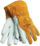 Tillman 48L Large Brown Top Grain Goatskin Fleece Lined Standard Grade MIG Welders Gloves with Straight Thumb, 3 1/2" Cuff, Kevlar Stitching and Elastic Back (1/PR)