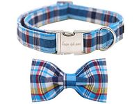 unique style paws Dog Collar with Bowtie, Durable Adjustable Dog Collars, Bow Dog Collar for Small Medium Large Girl or Boy Dogs and Cats