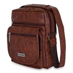 NFI essentials Men's Sling Bag Stylish Cross Body Travel Office Business Messenger Bag for Men Women (New Tan)