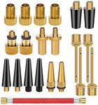 21PCS Brass Presta Schrader Valve Adapter Tools, Ball Pump Needle, Bike Tire Valve Pump Adapters, Pump Tools, Presta Valve Adapter Bike Pump Accessories Fit for Bike Gym Balloon Toy Pump