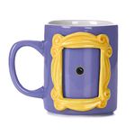 Friends Picture Frame Shaped Ceramic Mug with Monica's Yellow Peephole 330ml