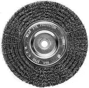 Century Drill & Tool 76863 Fine Crimped Bench Grinder Wire Wheel Brush, 6"