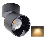 Mufasa 18 Watts Reflector Adjustable LED Concealed Ceiling Light Cylindrical Shape Indoor Flush Mount Spot Light Down Light Aluminum Body (9Cm Height) (Warm White) (Black Chrome)