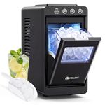 WELLENT Ice Maker Countertop, Portable Bullet Ice Maker with Self-Cleaning, 8 Ice Cubes in 6 Mins, 12KG/24H, 2 Ice Sizes, Compact Ice Machine for Kitchen, Home Bar, Office, Caravan & Camping