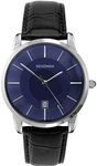 Sekonda Men's Quartz Watch with Blue Dial Analogue Display and Black Leather Strap 1932