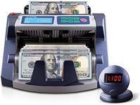 AccuBANKER AB1100PLUS MG UV Commercial Digital Money Counter Hopper Capacity 200 Bills & Speed of 1,300 Bills/min Money Counter Machine Includes Reliable Counterfeit Detector Ultraviolet and Magnetic