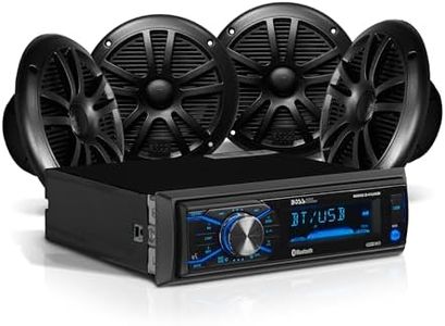 BOSS Audio Systems MCBK634B.64 Marine Boat Bluetooth Stereo & 6.5 Inch Speakers - No CD DVD Player, AM/FM Radio Receiver Head Unit, Dipole Antenna