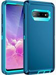 RegSun for Galaxy S10 Case,Shockproof 3-Layer Full Body Protection [Without Screen Protector] Rugged Heavy Duty High Impact Hard Cover Case for Samsung Galaxy S10,Turquoise