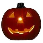 PRETYZOOM Artificial Pumpkins Hollow Out Jack-o-Lantern Orange Decorations Led Pumpkin Lights Party Supply Luminous Wreath