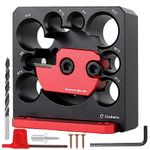 8PCS Dowel Maker Jig Kit, Metric 8mm to 20mm Adjustable Dowel Maker with Carbide Blade, Aluminum Alloy Electric Drill Milling Dowel Round Rod Auxiliary Tool for Wooden Rods Sticks Woodworking