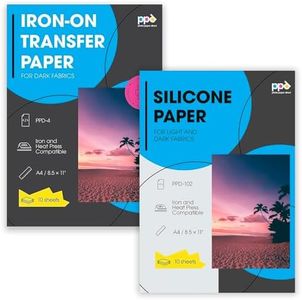 PPD Inkjet Iron-On Bundle of T Shirt Transfer Paper 11x17" Light x 50 Sheets + Dark x 50 Sheets