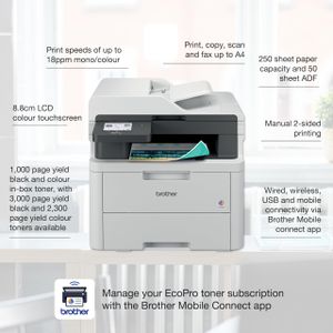 Brother Wireless LED All-in-One Printer – MFC-L3740CDWE